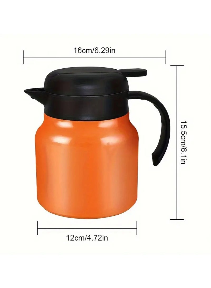 34oz Thermal Coffee Carafe, Stainless Steel Insulated Vacuum Thermos Coffee Carafes For Keeping Hot/Cold, Travel Size Coffee Carafe Airpot, Tea, Water, Beverage Dispenser, White  - Image 3