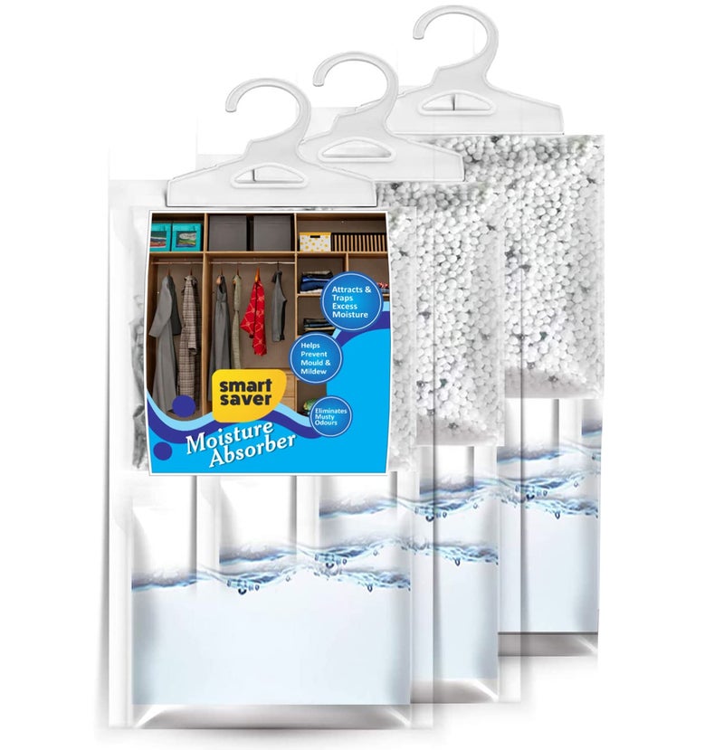 Smart Saver Hanging Moisture Absorber Dehumidifier for Wardrobe, Cupboards & Closets | Fights Against Moisture, Fungus, smells, Attracts Extra Moisture from Your Bathroom, Closet, Kitchen & Study - Image 1