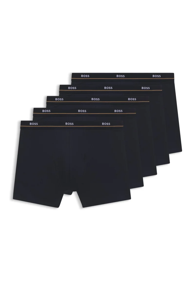 BOSS Five-pack of logo-waistband stretch-cotton boxer briefs