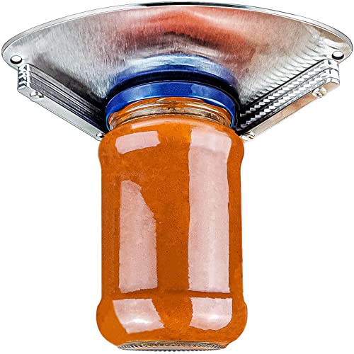 Moeuonb Upgraded Stainless Steel Jar Opener for Seniors, Under Cabinet Jar Openers for Weak Hands, Jar Lid & Bottle Cap Opener Tool, Under Counter Can Opener, One Handed Jar opener - Image 1