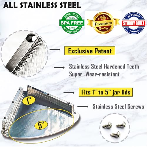 Moeuonb Upgraded Stainless Steel Jar Opener for Seniors, Under Cabinet Jar Openers for Weak Hands, Jar Lid & Bottle Cap Opener Tool, Under Counter Can Opener, One Handed Jar opener - Image 3