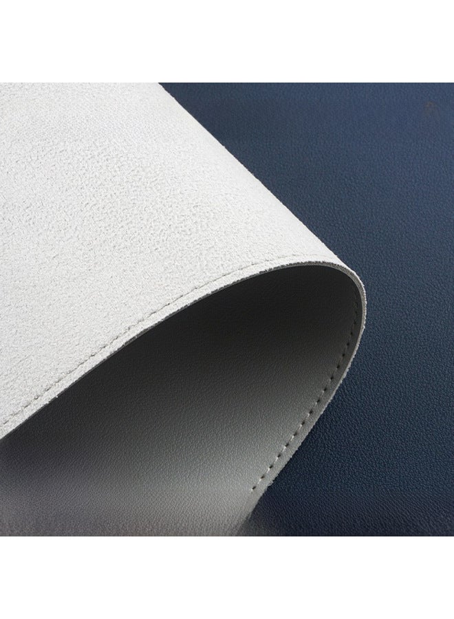 Leather Mouse Pad Oversized Logo Pattern Computer Office Desk Pad Waterproof Solid Color Mouse Pad-Color:120x 60 No Car Line-Pattern:Dark Brown + Suede - Image 2