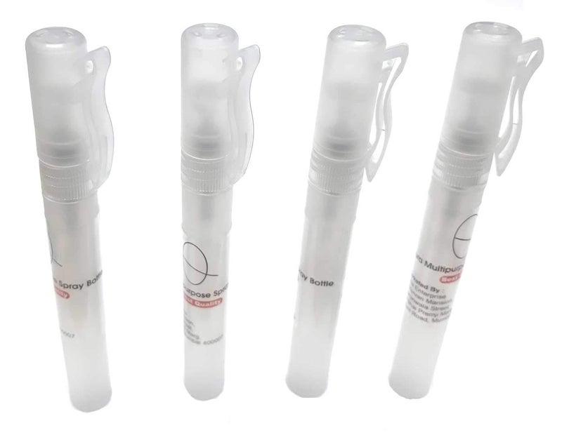 Aura Multipurpose Mist Spray Pet Bottles Empty Spray Bottle Rose Water Hair Spray Daily Use Travel Reusable Refillable Transparent Empty Pocket Spray Bottle Pack Of 4 10 ML - Image 1