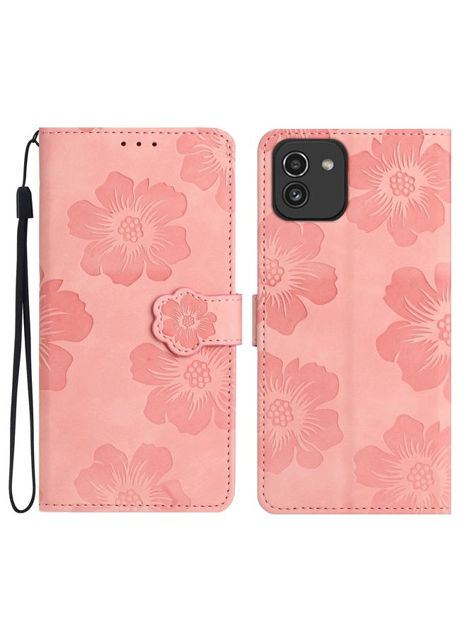 S-TOP Case For Samsung Galaxy A03 164 Flower Embossing Pattern Leather Phone Case - Image 1