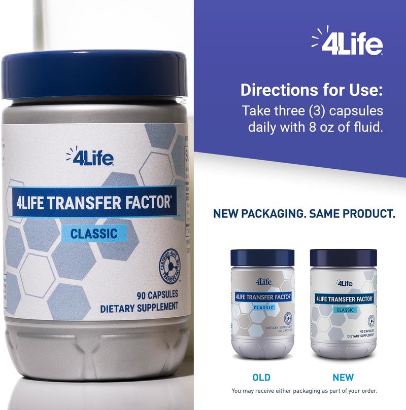 4Life Transfer Factor Classic with Cow Colostrum for Enhanced Immune Response Recognition and Memory  for Ages 2 and Up  90 Veggie Capsules - Image 5