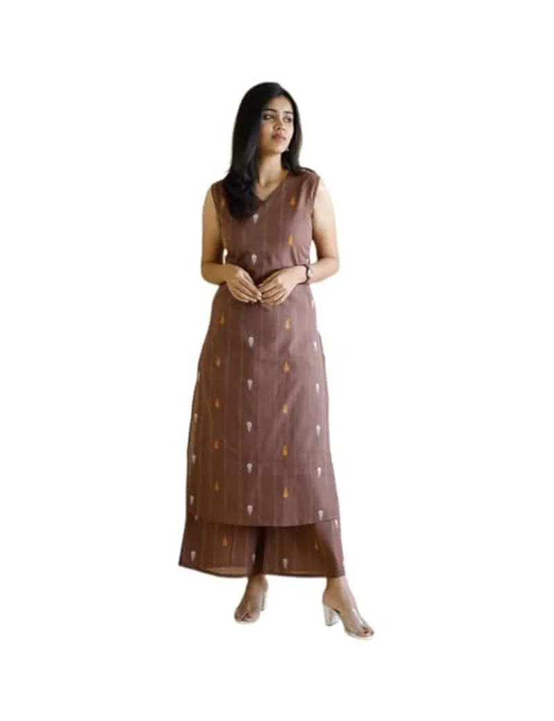 Gosriki GoSriKi Women's Viscose Straight Printed Kurta with Palazzo