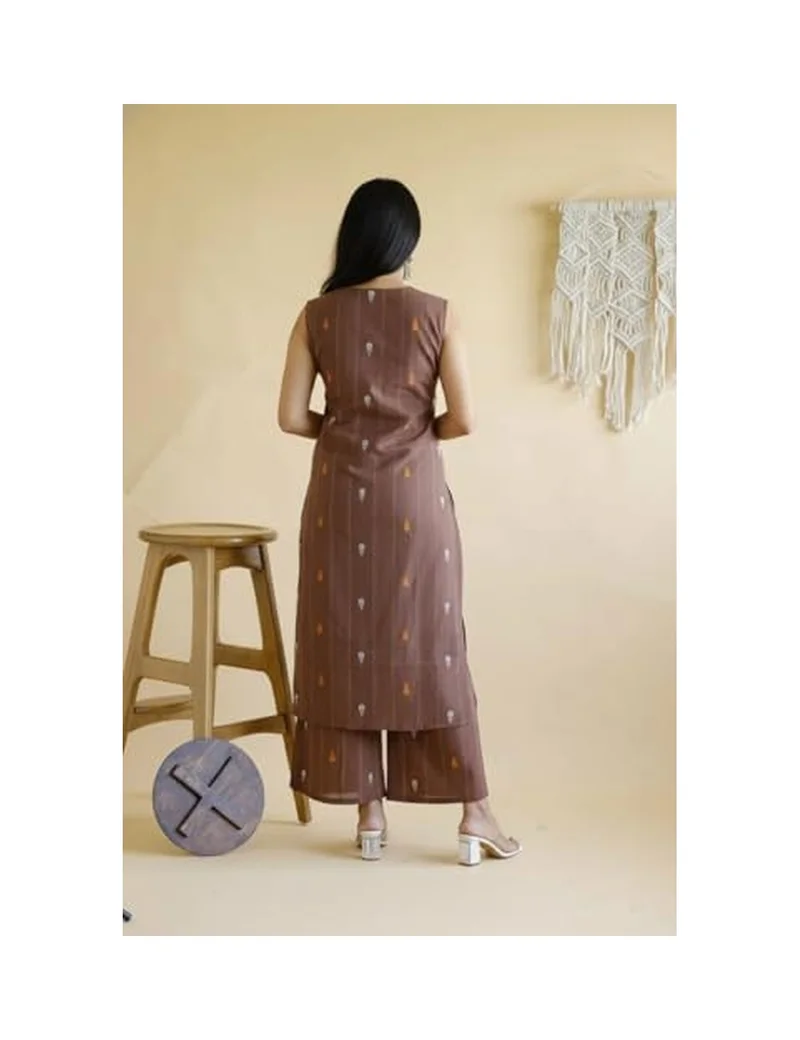 Gosriki GoSriKi Women's Viscose Straight Printed Kurta with Palazzo
