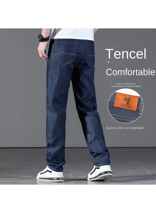 FOLUNSI Tencel Lightweight】men's Jeans - Simple, Durable & Soft Straight-leg Pants, Loose Wide-leg Casual Trousers For Men - Image 2