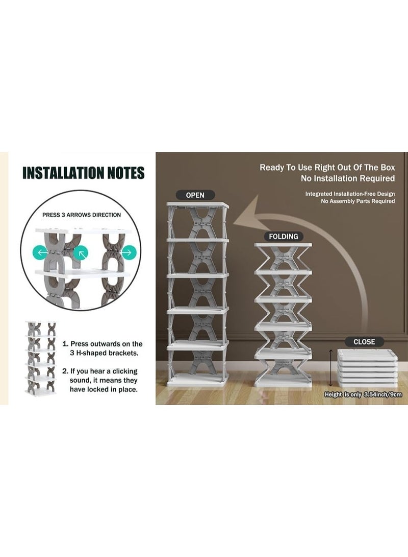 UBEdge Foldable Multi-Layer Shoe Rack – Free Splicing Stackable Shoe Organizer Storage Shelf for Home, Closet & Entryway - Image 5