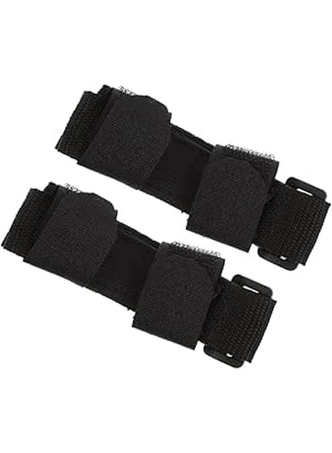 2 Pcs Oxford Adaptive Utensil Cuffs for Elderly Disability Aid Black - Image 1