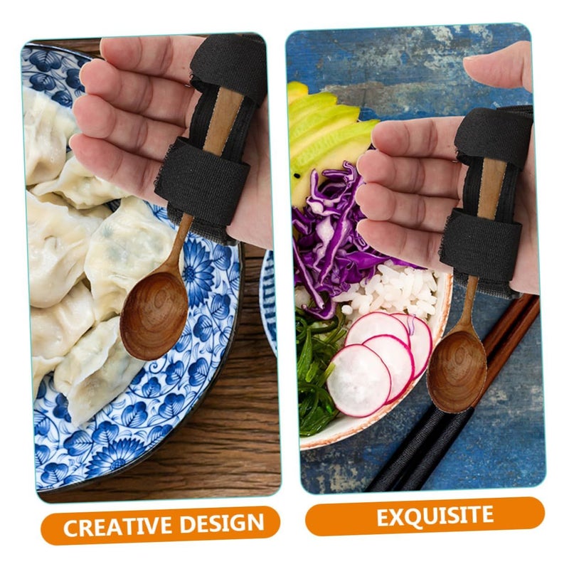 2 Pcs Oxford Adaptive Utensil Cuffs for Elderly Disability Aid Black - Image 4