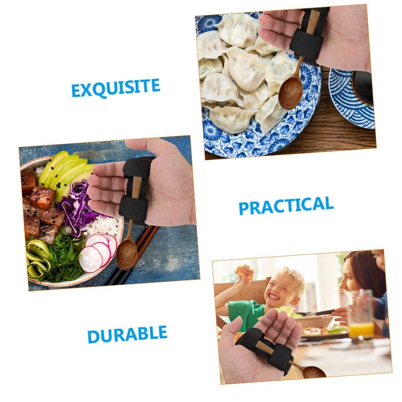 2 Pcs Oxford Adaptive Utensil Cuffs for Elderly Disability Aid Black - Image 5
