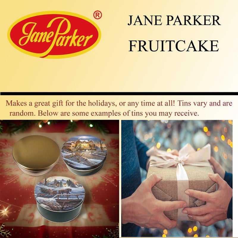 Jane Parker Fruitcake Bourbon and Rum Fruit Cake 2 Pound (32 Ounce) Ring in a Collectible Holiday Tin-Holiday-Christmas Cake-The Best Fruitcake You Can Buy - Image 3