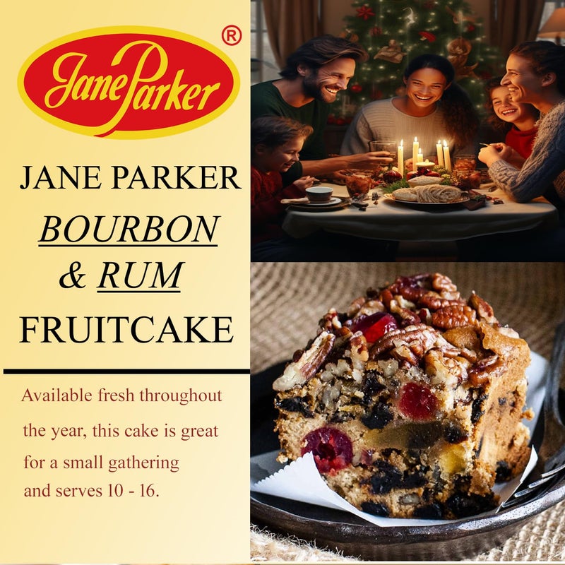 Jane Parker Fruitcake Bourbon and Rum Fruit Cake 2 Pound (32 Ounce) Ring in a Collectible Holiday Tin-Holiday-Christmas Cake-The Best Fruitcake You Can Buy - Image 5