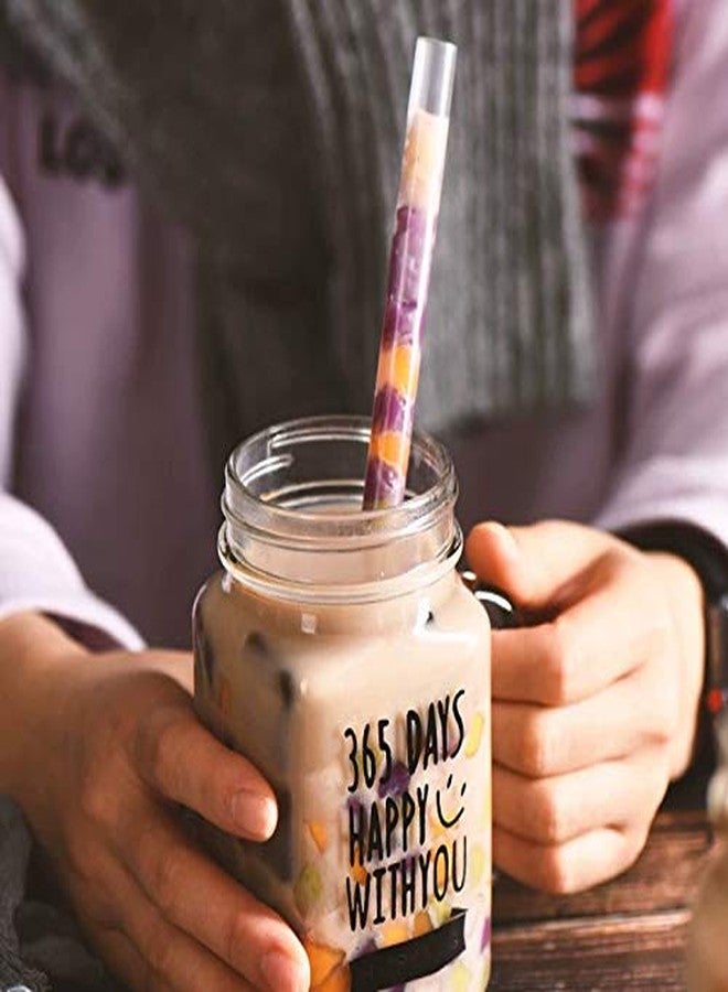 ALINK 100 PCS Clear Plastic Boba Straws, 1/2" Wide X 8 1/2" Long Disposable Smoothie Straws for Bubble Tea, Shakes, Popping Pearls - Image 3