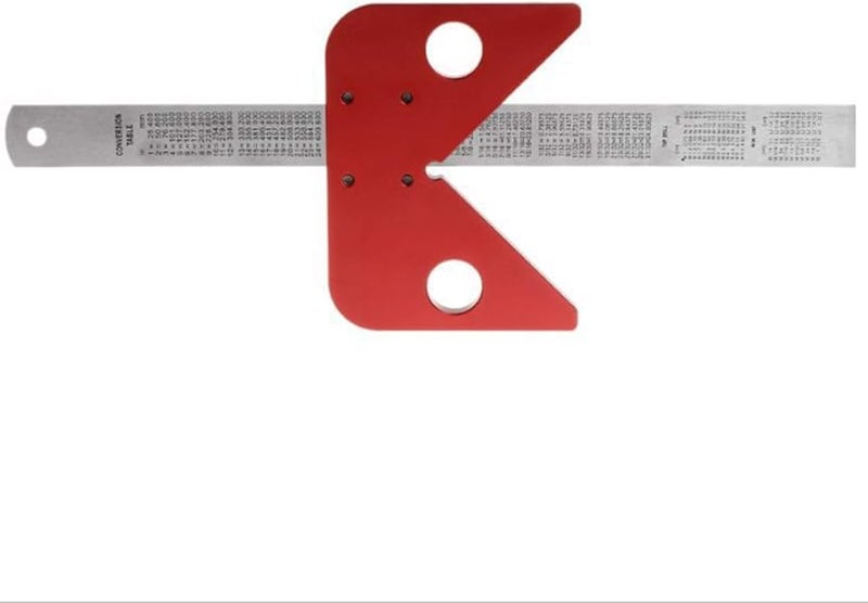 FTVOGUE Woodworking Angle Finder Tool Red Steel Ruler For Marking Square And 45 Degree Angles - Image 2