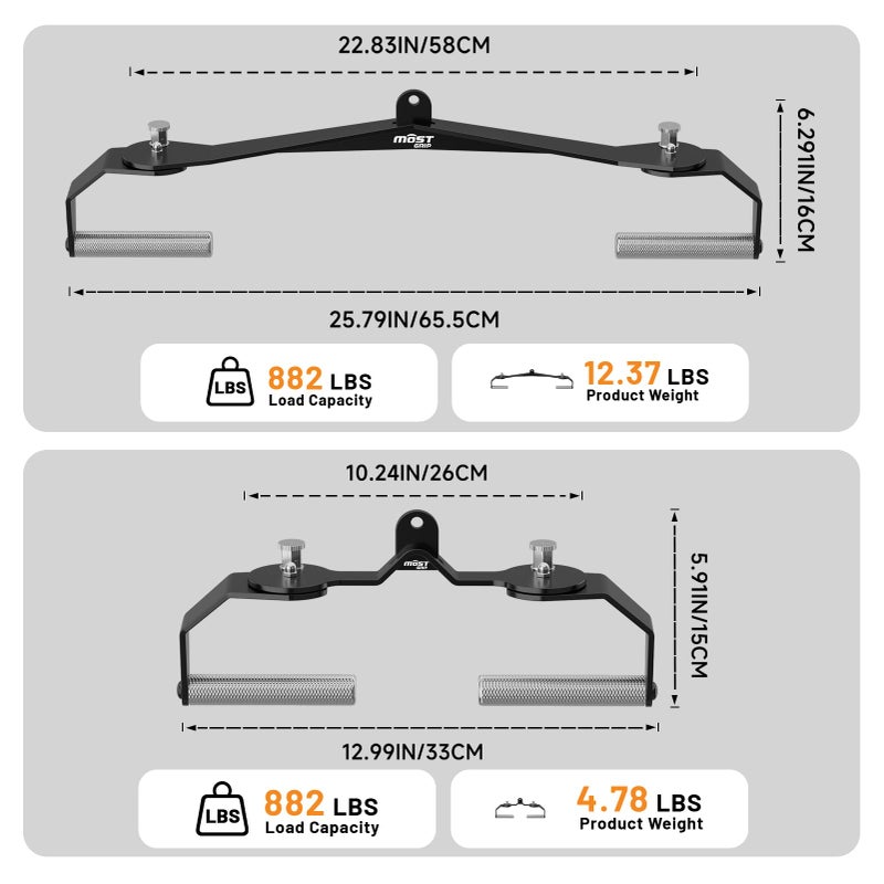 MOST GRIP Lat Pull Down Bar Set with 360Â° Rotatable Handles, Lat Pulldown Attachments for Whole Back Training, Heavy-Duty Locking LAT Pulldown Bars for Home Gym Cable - Image 5