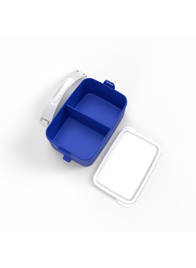 EasyGO Easy-Go 1.5L Portable Lunch Box with Handle – Sectioned - Microwave, Freezer & Dishwasher Safe - Azure Blue - Image 3