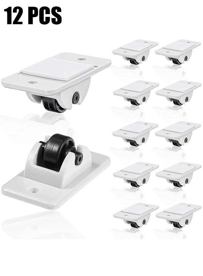 عجلات العجلات ذاتية اللصق ، 12 قطعة عجلات ثابتة صغيرة صناديق العجلات معجون العجلات البلاستيكية عجلة لزجة الكرتون الكرتون لصندوق التخزين DIY لعبة سيارة بن Storag - Image 1