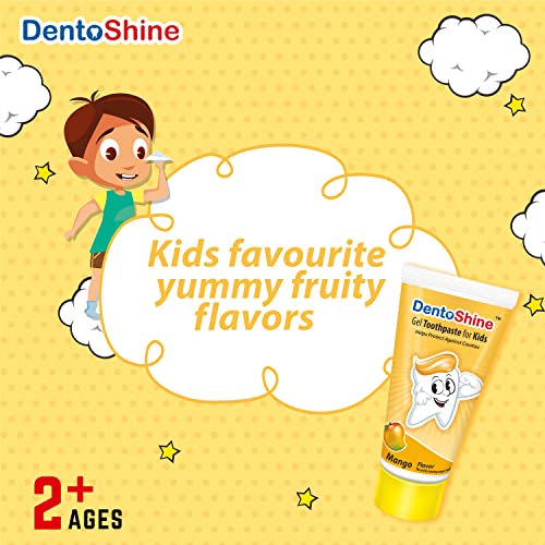 DentoShine Gel Toothpaste for Kids | Pack of 3 Flavors (Strawberry, Mango & Bubblegum (fun pack), 80g each) | IDA Accepted | Ages 2+ - Image 4