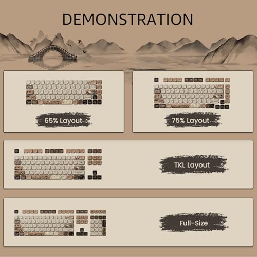 Akko PBT Keycaps Set, Mountain Seclusion MOA Profile 140-Key PBT Keycaps for Mechanical Keyboards - Image 3