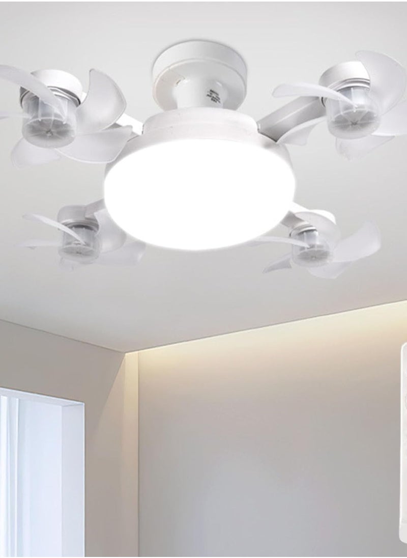 Quiet Ceiling Fan with Remote Control, Dimmable Fan, LED Ceiling Light, 3 Adjustable Modes, 3 Color Modes, Ceiling Light, 4 Fans, Adjustable Wind Speed ​​with Timing