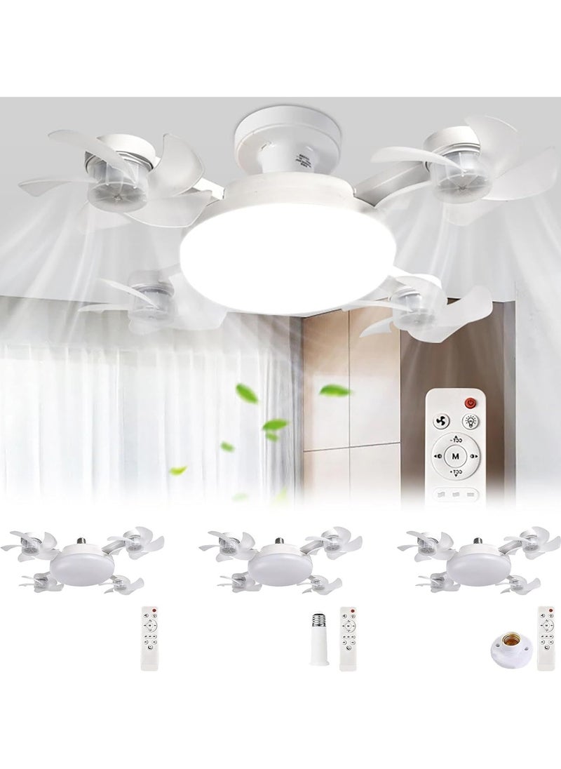 Quiet Ceiling Fan with Remote Control, Dimmable Fan, LED Ceiling Light, 3 Adjustable Modes, 3 Color Modes, Ceiling Light, 4 Fans, Adjustable Wind Speed ​​with Timing