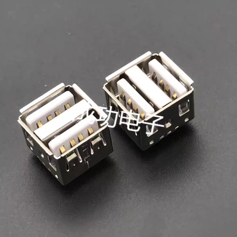 Double-layer USB Female Socket Straight Edge Roll Mouth 180 Degree Short Body 6-pin Straight Plug 10.5MM USB Connector Flat mouth - Image 4