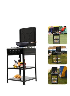 Generic Stainless Steel Outdoor Propane Burner Set with Four Portable Gas Stoves Stabilized PVC Stove Top Two Layer Hob Non Slip Foot Mat Safe Removable Bracket and Compatibility with Most Pots and Pans.  - Image 4