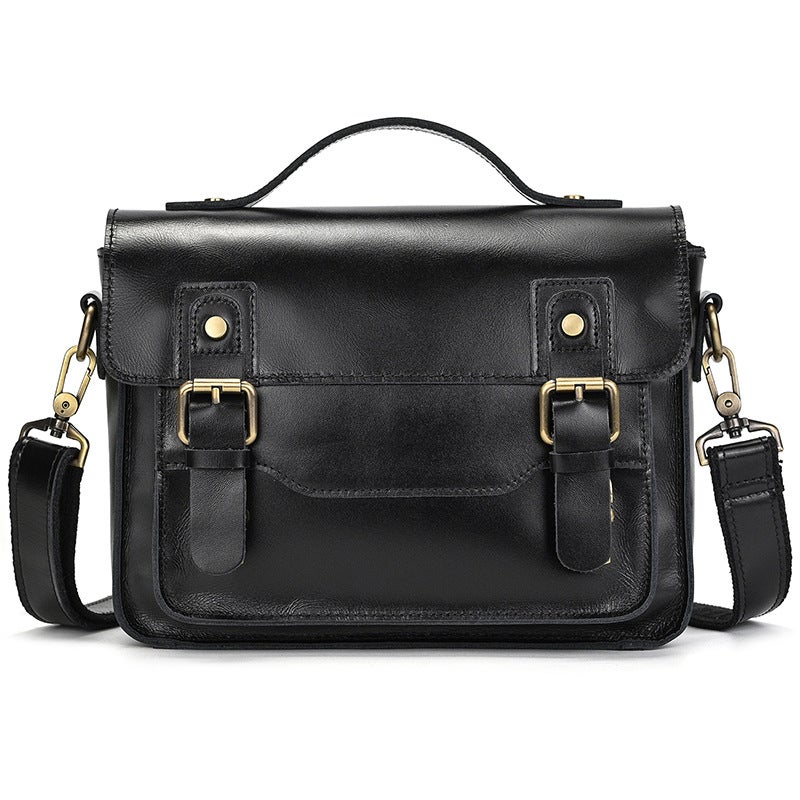 Men'S Genuine Leather Shoulder Bag, Crazy Horse Leather Crossbody Bag, Top Layer Cowhide Flap Shoulder Bag, Ipad Bag, Exclusively For Sales - Image 1