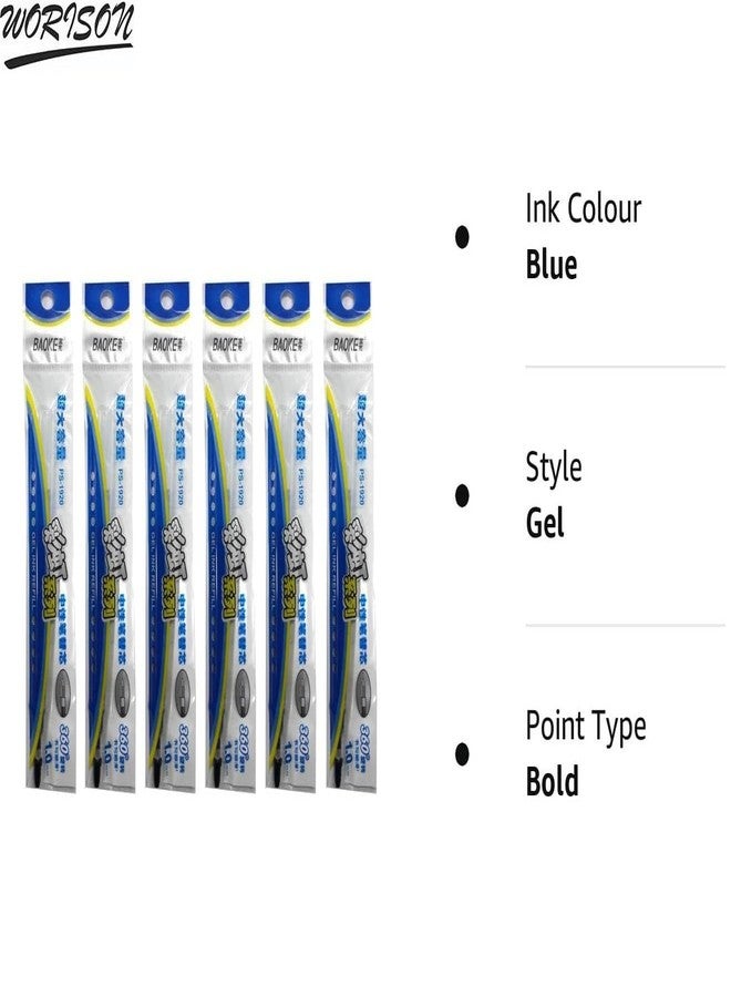 Worison Baoke 1mm Pen Refill Extra Smooth Refill Replacements 6pcs (Blue) - Image 3