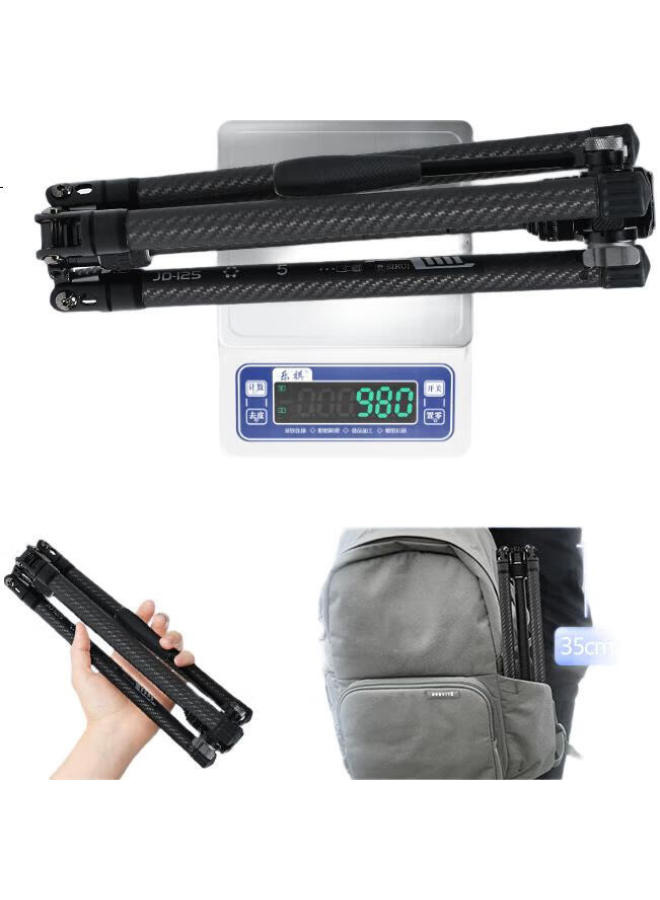 Sirui Carbon Fiber Camera Tripod Jd-125+V40 With Ball Head, Portable And Foldable For Dslr Cameras, Mirrorless Cameras, Photography, Video Shooting - Image 3