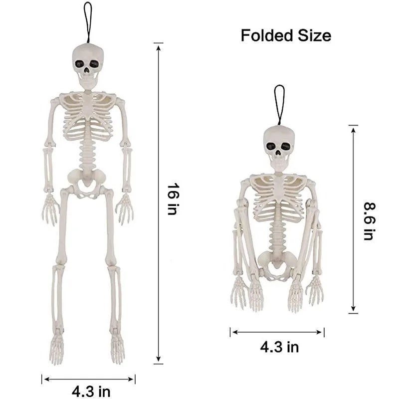 2PCS Halloween Hanging Skeleton Human Skeleton Prop Movable Joints Realistic Simulation Decoration for Party Haunted House Home Decor - Image 4