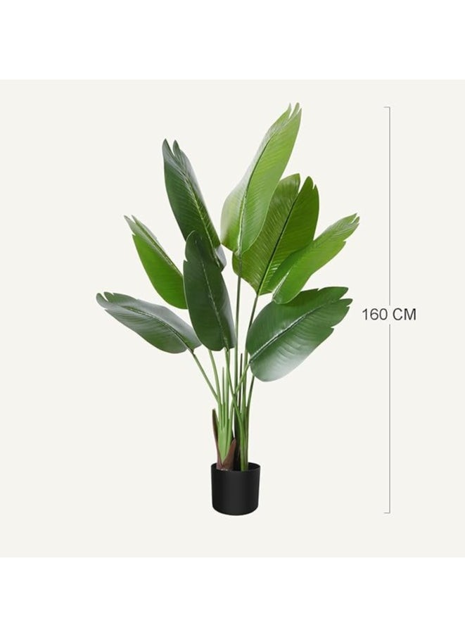 TYCOM Artificial Tree Fake Plants Fake Trees Faux Plants Indoor Realistic Plants for Office Home Room Store Decor Height 160 CM Traveler Palm.  - Image 3
