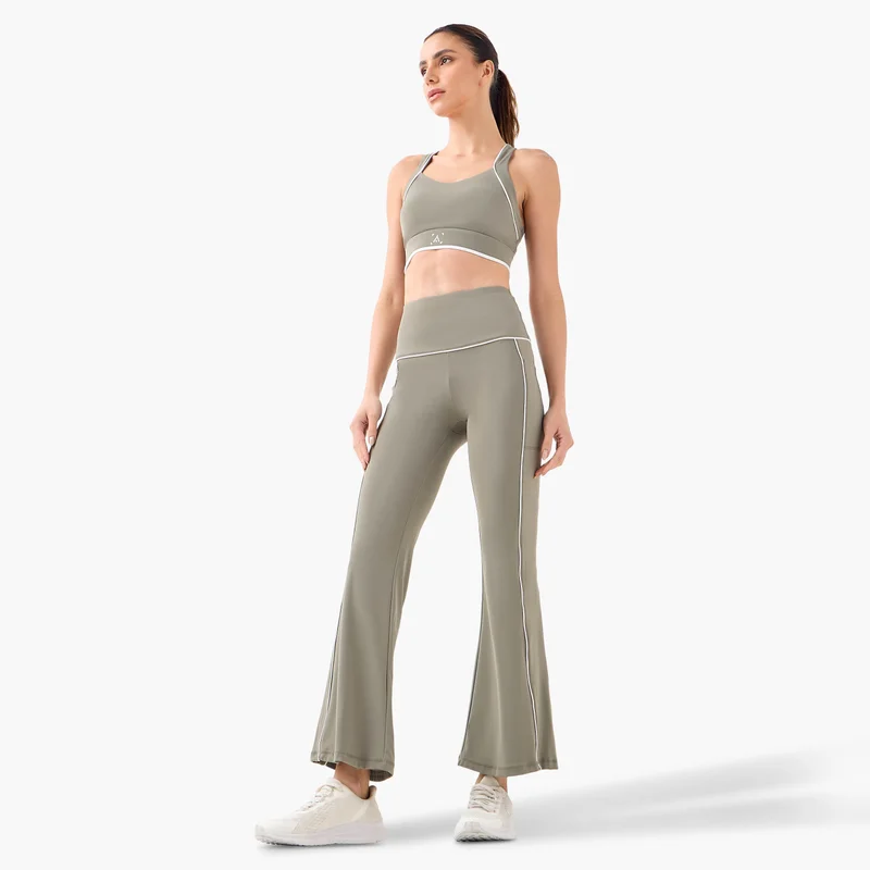 ADOT by Splash Contrast Piping Detail Sports Bra with Cross Back Strap
