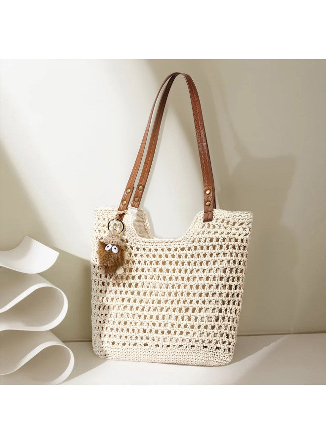 Josiny Women's Large Capacity Versatile Tote Bag, Shoulder Bag, Beach Vacation Woven Handbag For Women - Image 4