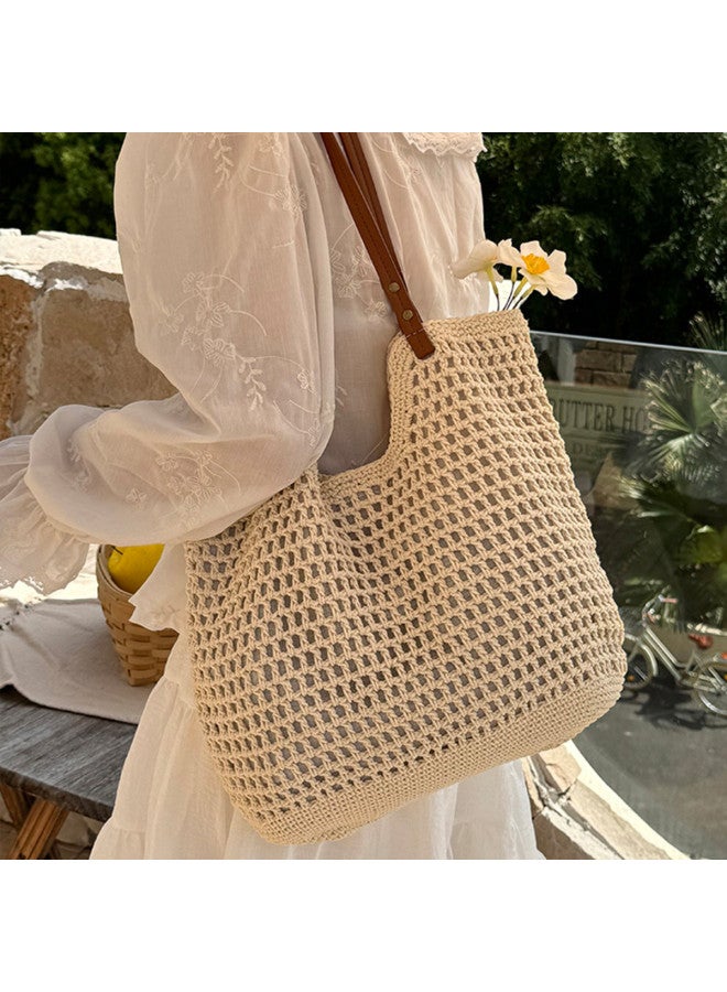 Josiny Women's Large Capacity Versatile Tote Bag, Shoulder Bag, Beach Vacation Woven Handbag For Women - Image 2