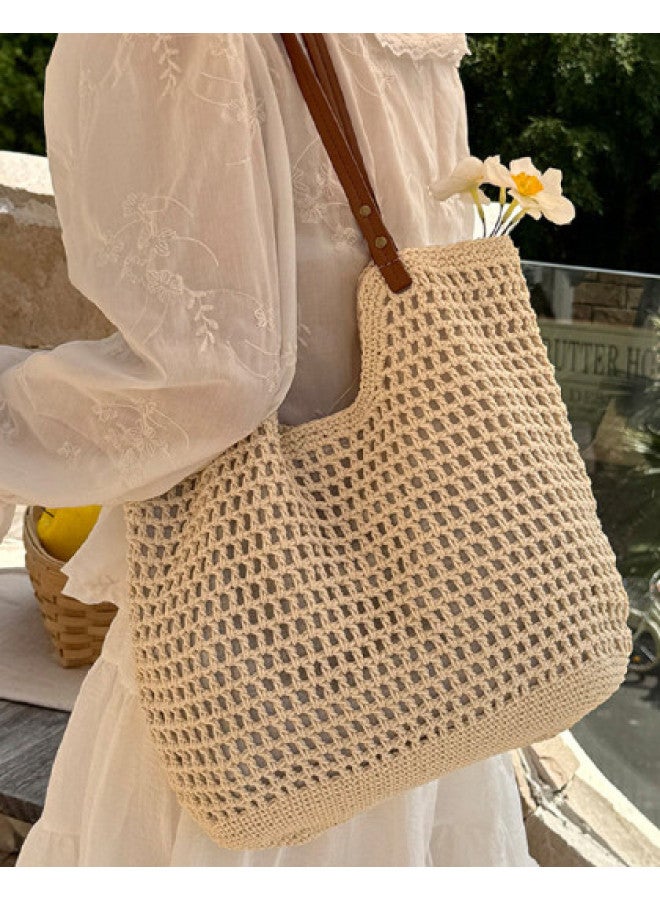 Josiny Women's Large Capacity Versatile Tote Bag, Shoulder Bag, Beach Vacation Woven Handbag For Women - Image 1