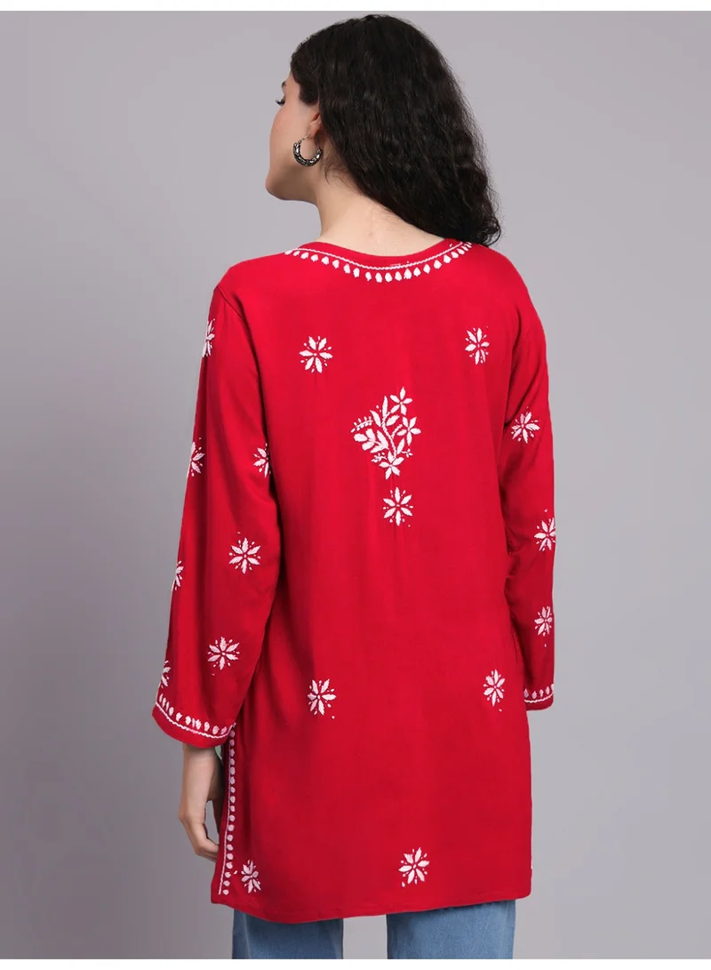 الايا كرتي مطرزة يدوياً من رايون شيكانكاري للنساء