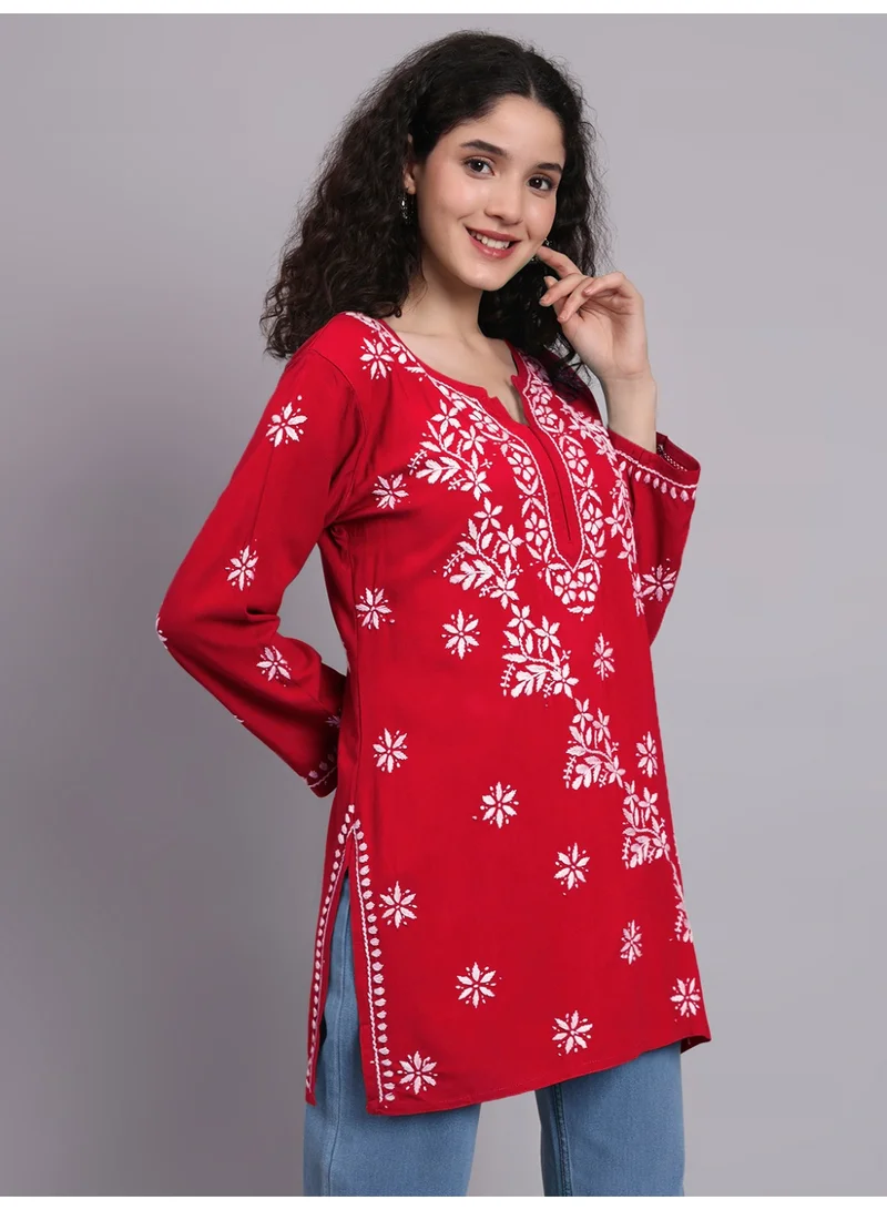 الايا كرتي مطرزة يدوياً من رايون شيكانكاري للنساء