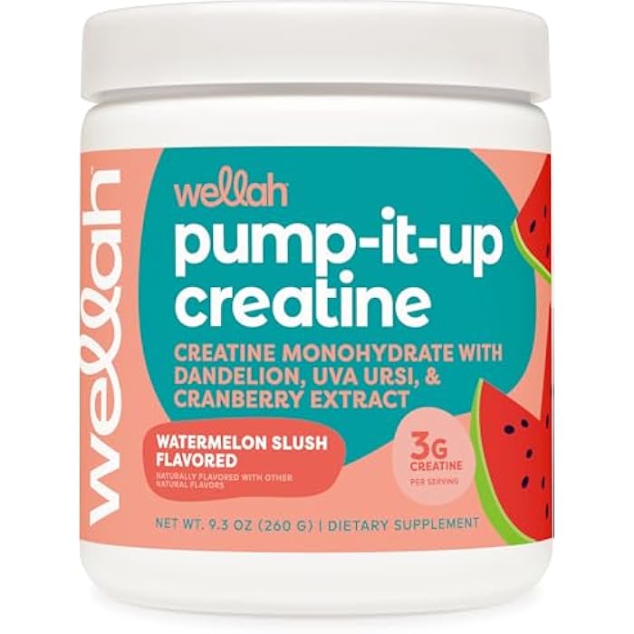 Wellah Creatine for Women - Creatine Monohydrate with Dandelion & Cranberry Extract (50 Servings, Watermelon Slush) - Image 1