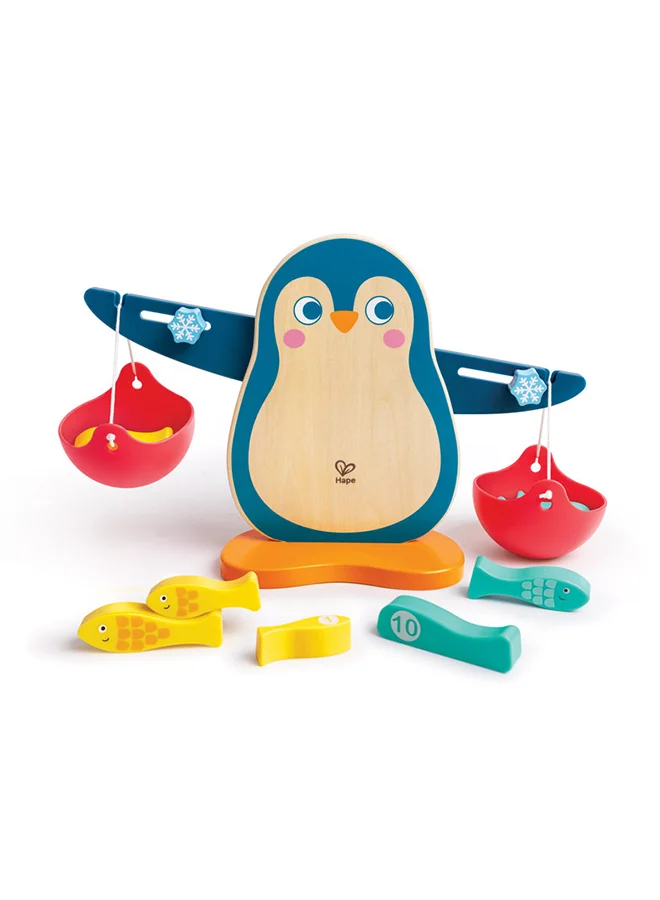 Hape Wooden Penguin Balance Math And Counting Scale 13-Piece