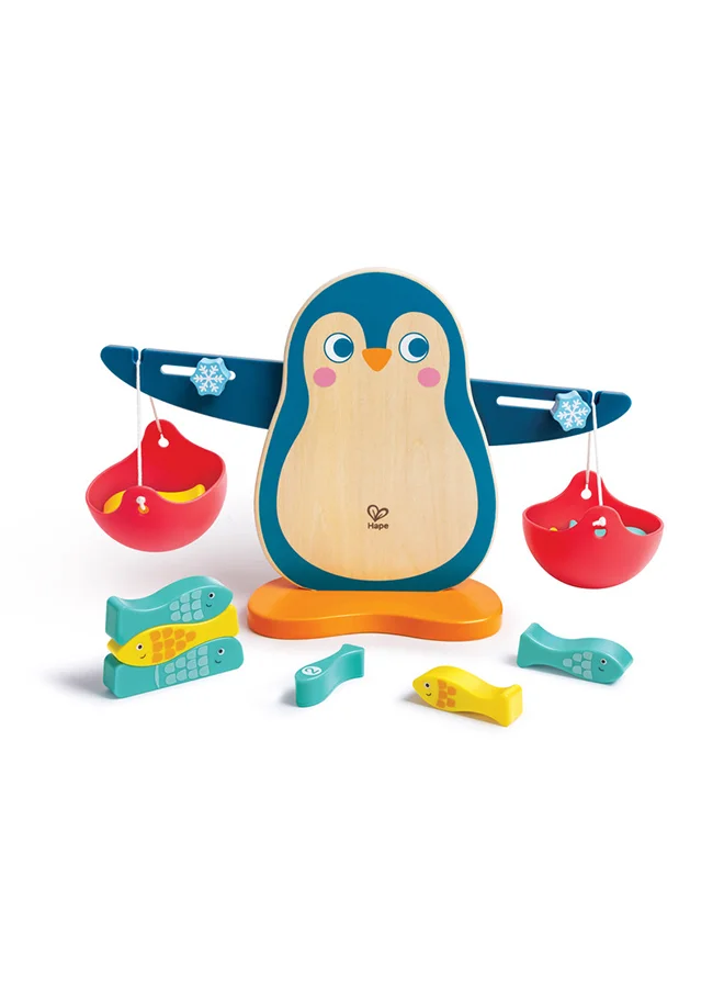 Hape Wooden Penguin Balance Math And Counting Scale 13-Piece