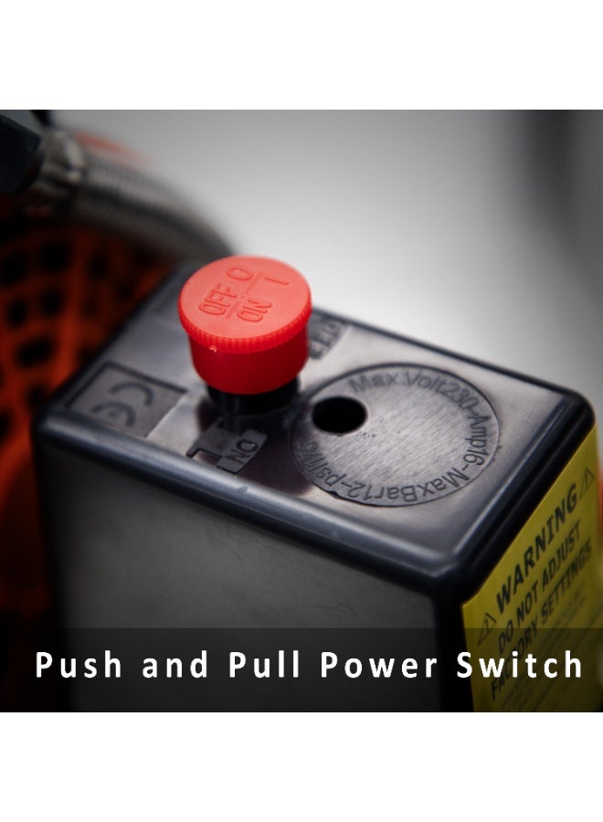 بوناي ضاغط هواء بوناي الخالي من الزيت، محرك صامت، خزان عالي السعة، 7 بار، مضخة هواء كهربائية محمولة 220 فولت للمنزل، المرآب، الطلاء، نفخ الإطارات، الأدوات - Image 4