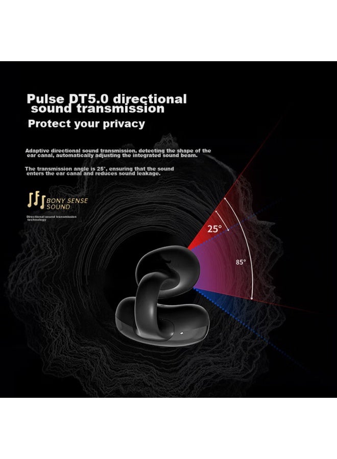 Oksjoksj Bluetooth Headphones, Bone Conduction Concept Ear Clip Wireless Open Non-in, Sports Running Call Noise Reduction, Mobile Phone Premium Version, Black - Image 5