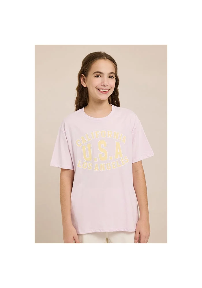 R&b Printed T-Shirt with Crew Neck and Short Sleeves