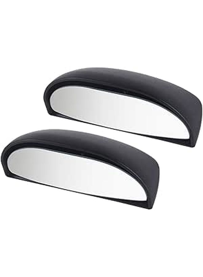 2Pcs Adjustable Car Mirror Wide Angle Rear View Suction Cup Black Accessory - Image 1