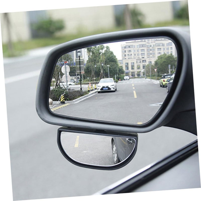 2Pcs Adjustable Car Mirror Wide Angle Rear View Suction Cup Black Accessory - Image 5