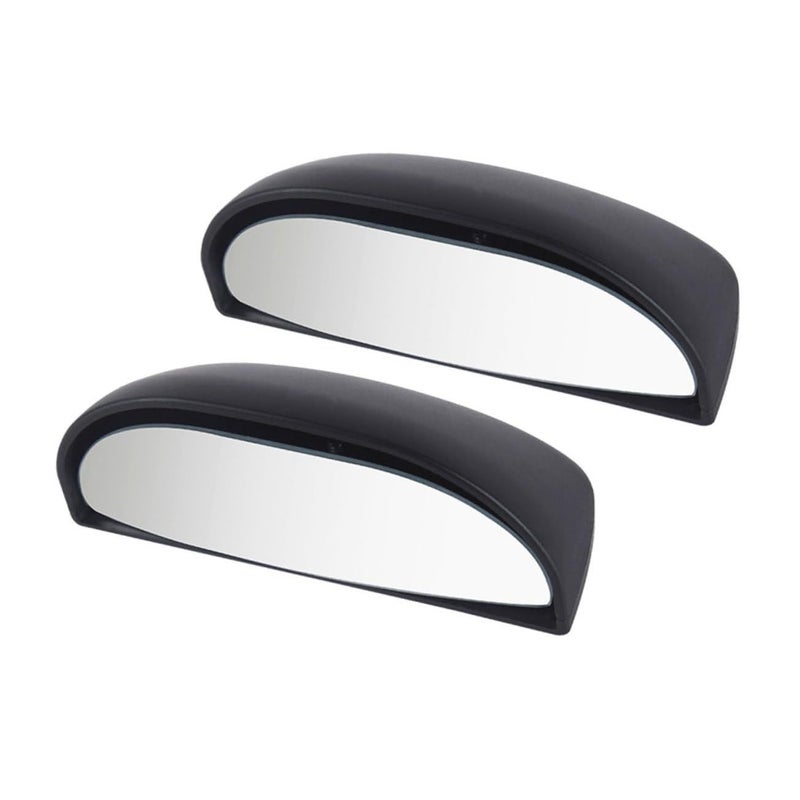 2Pcs Adjustable Car Mirror Wide Angle Rear View Suction Cup Black Accessory - Image 2