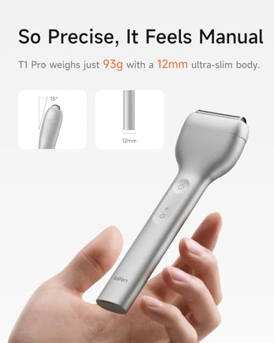 Laifen T1 Pro 1-Blade Electric Shaver, High-Speed 12,000 Cuts/Min, Long Hair Trimmer with 3 Guards, for Sparse Beard & Daily Styling, Wet & Dry, IPX7 Waterproof (Aluminum Alloy) - Image 5